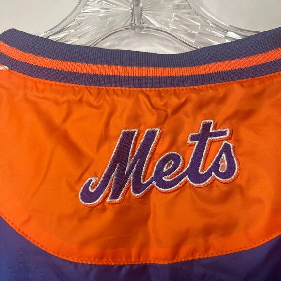 Vintage New York Mets Pullover Windbreaker Jacket XXL Blue & Orange Retro MLB - Picture 10 of 12